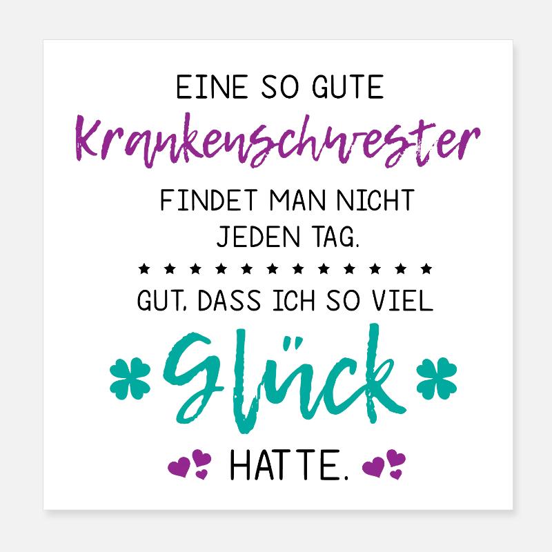 Beste Krankenschwester Beruf Geschenk Danke Spruch Poster 20x20 cm
