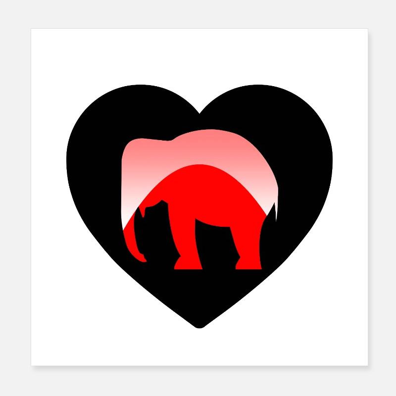Elefant Poster 20x20 cm