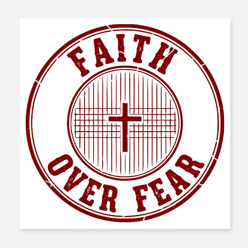 Glaube über Angst Emblem Poster 20x20 cm