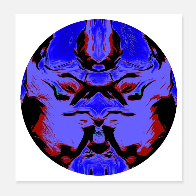 Void Mask, Dark Symmetry, abstract face, - Poster 20x20 cm - Weiß