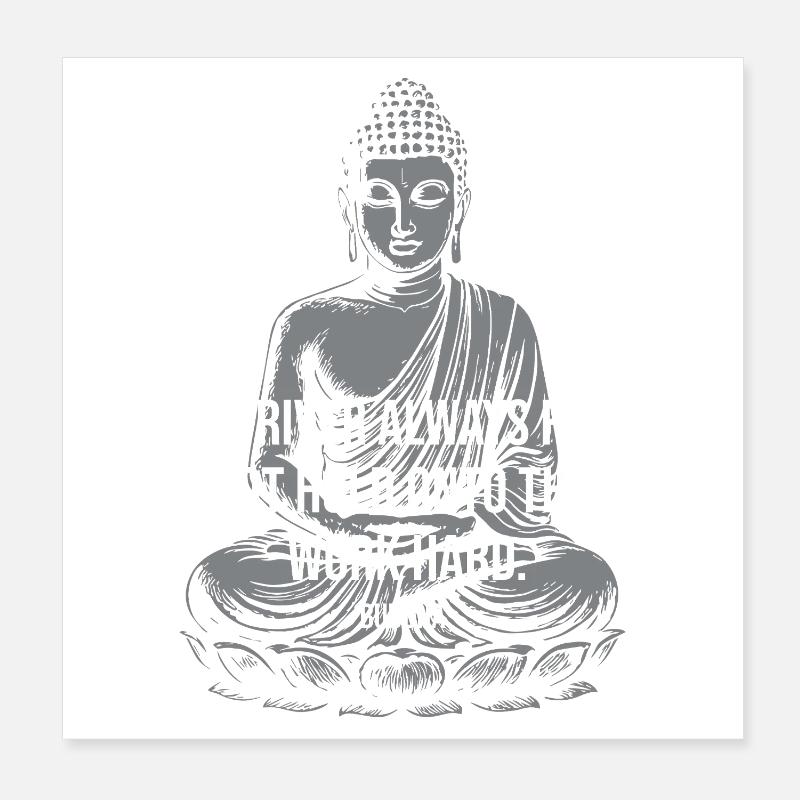 Bouddha du Fleuve du Flux Citation Tee Poster 20 x 20 cm