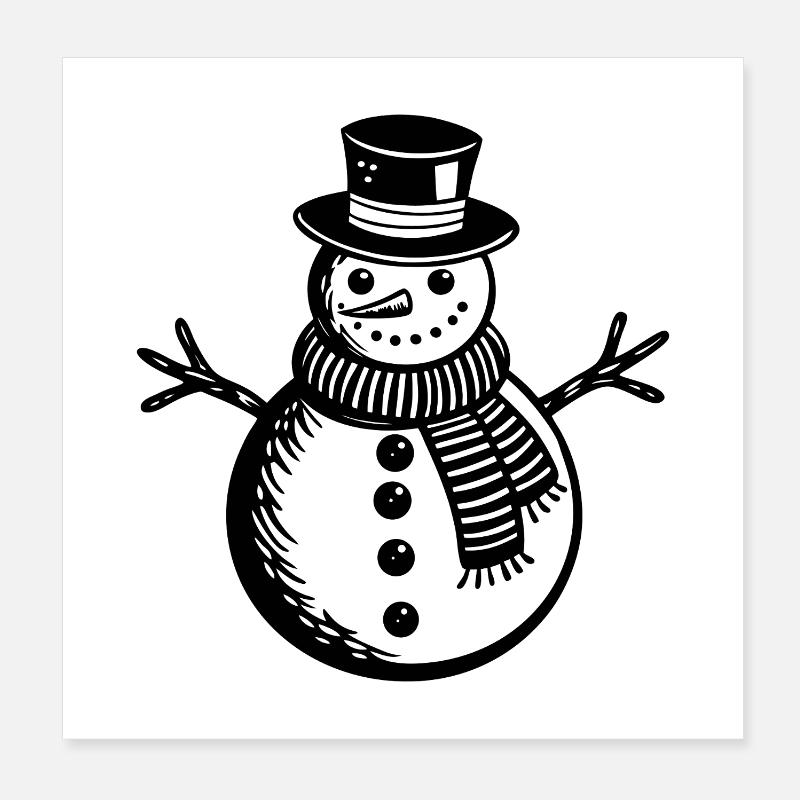 Schneemann Poster 20x20 cm