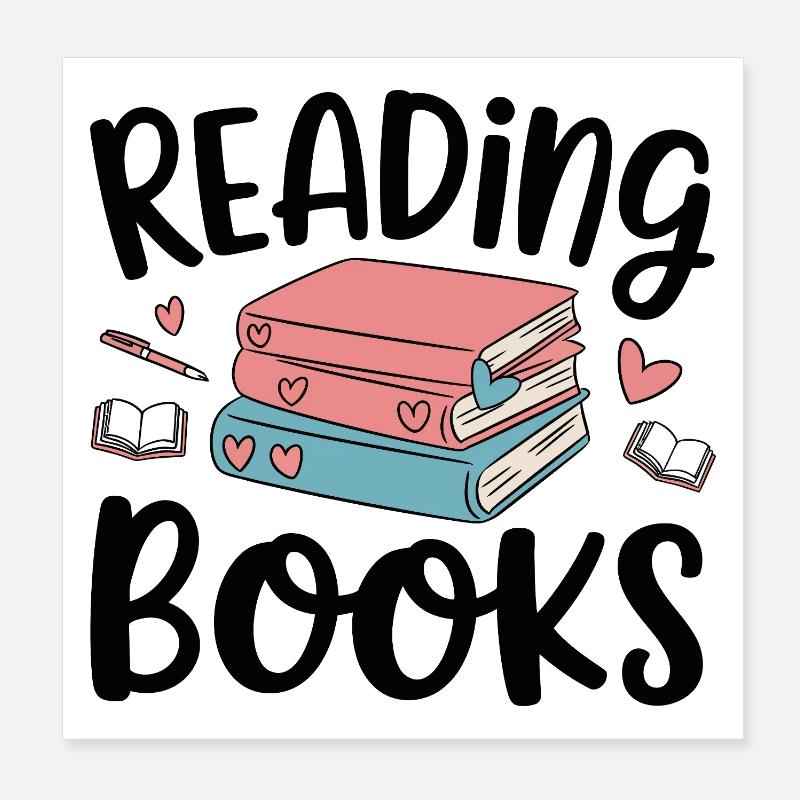 Bücher lesen Poster 20x20 cm