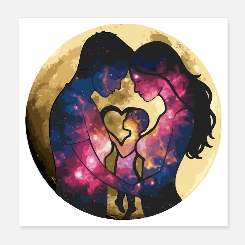 Direkte elterliche Liebe Poster 20x20 cm