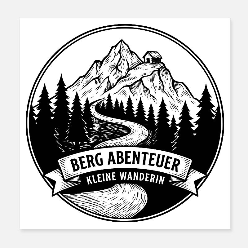 Kleine Wanderin - Poster 20x20 cm - Weiß