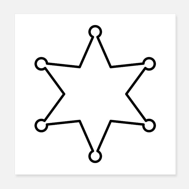 Sheriff-stjerne Poster 20x20 cm
