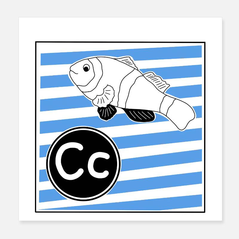 C for Clownfish Poster 8" x 8" (20x20 cm)