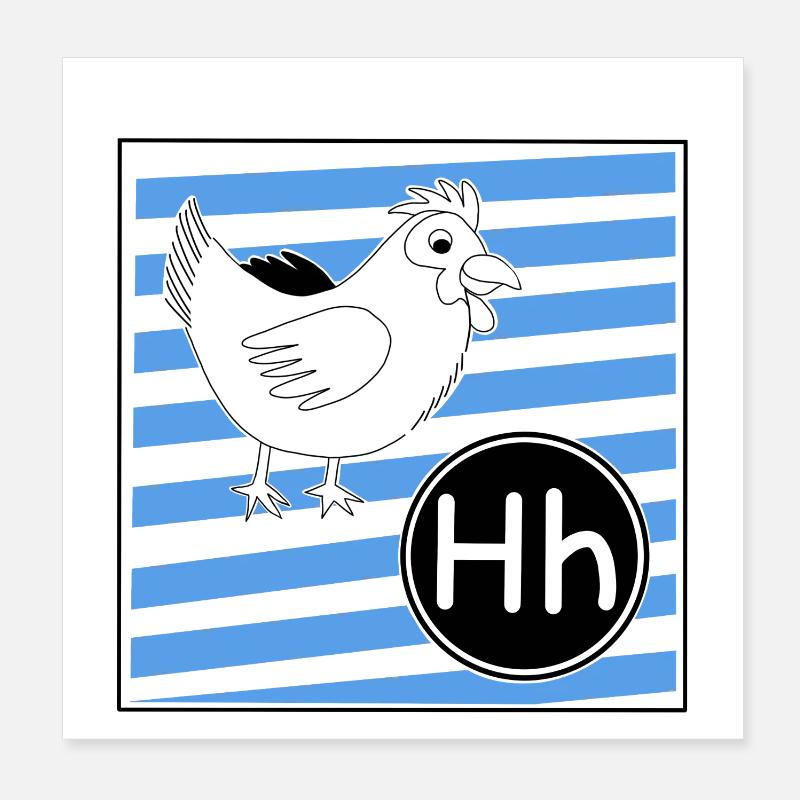 H pour poulet Poster 20 x 20 cm