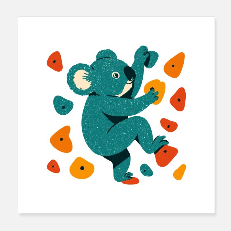 Cadeau d’escalade de coala koala de bloc Poster 20 x 20 cm