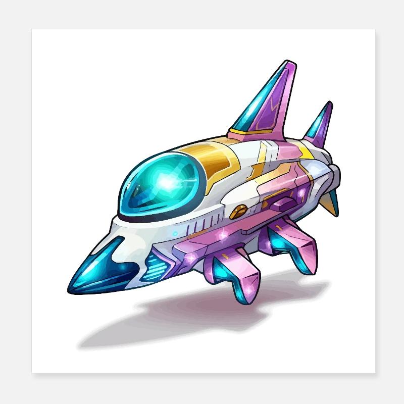 Comet Flight Spacefighter Neon Poster 20 x 20 cm