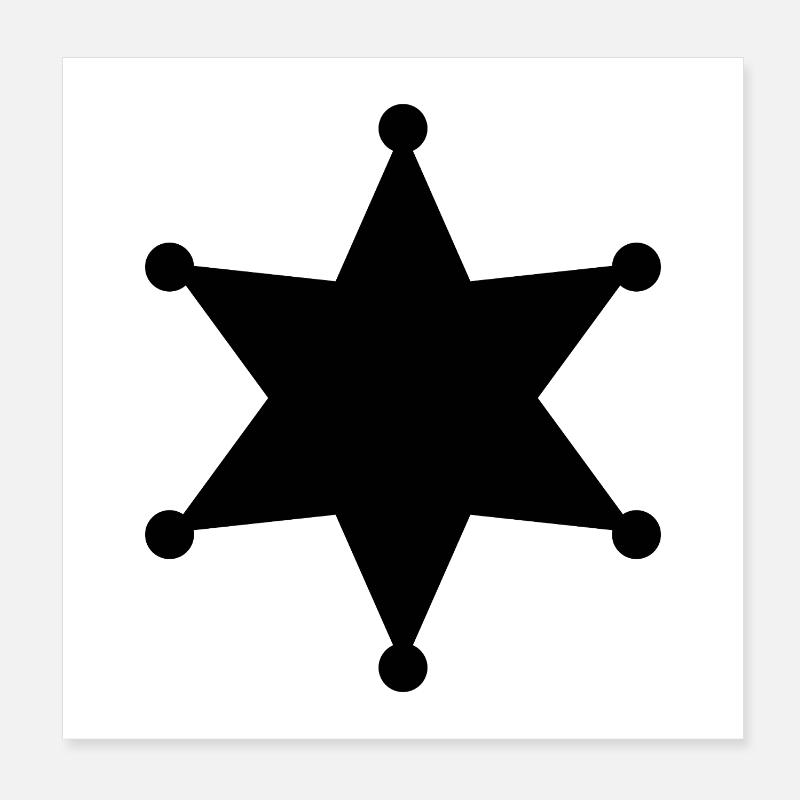 Sheriff-stjerne Poster 20x20 cm