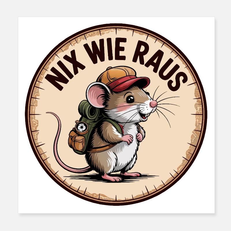Sortons d’ici – Wandermaus Poster 20 x 20 cm