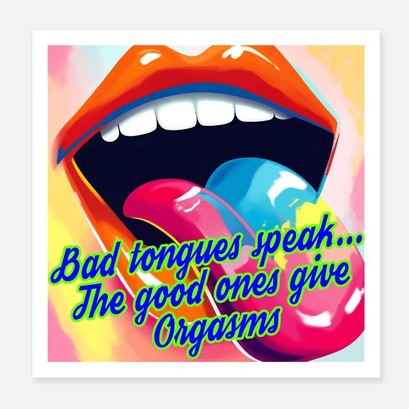 Zungen & Orgasmen Poster 20x20 cm