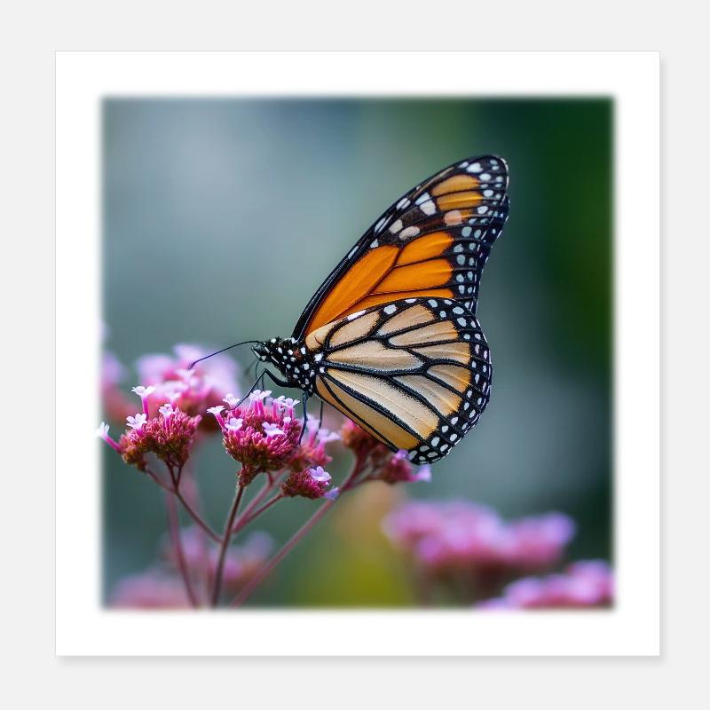 Monarch Butterfly Macro Poster 8" x 8" (20x20 cm)