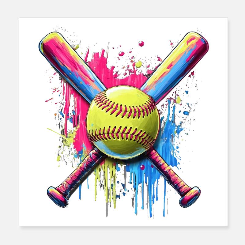 Softball Poster 20 x 20 cm
