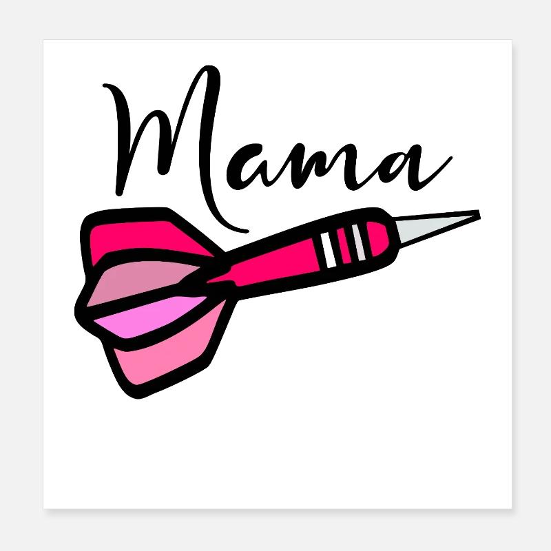 Darts player mom Poster 8" x 8" (20x20 cm)