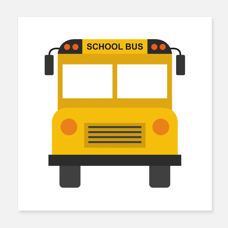 School bus front Poster 8" x 8" (20x20 cm)