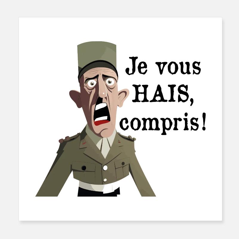ICH HASSE DICH, VERSTANDEN? Poster 20x20 cm