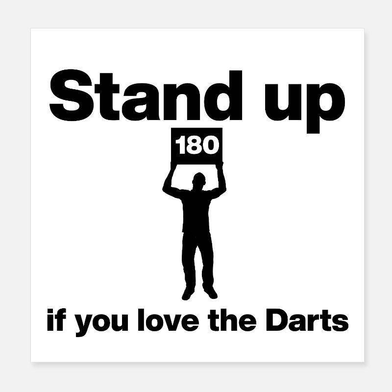 Debout – 180 Éventail de fléchettes, cent quatre-vingts Poster 20 x 20 cm