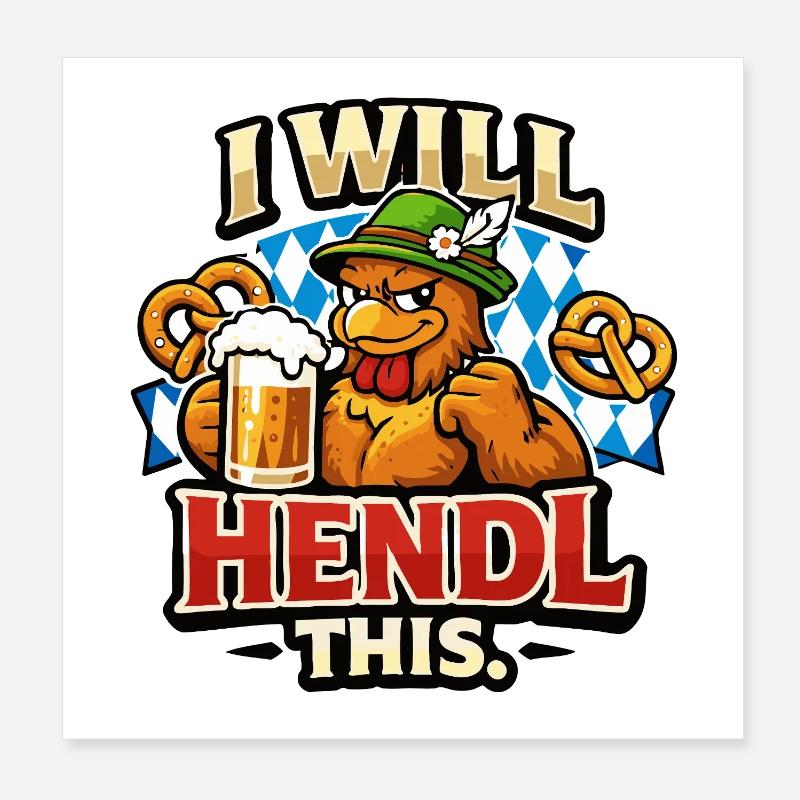 Je vais m’occuper de ce lutt-jeu Bayern Poster 20 x 20 cm