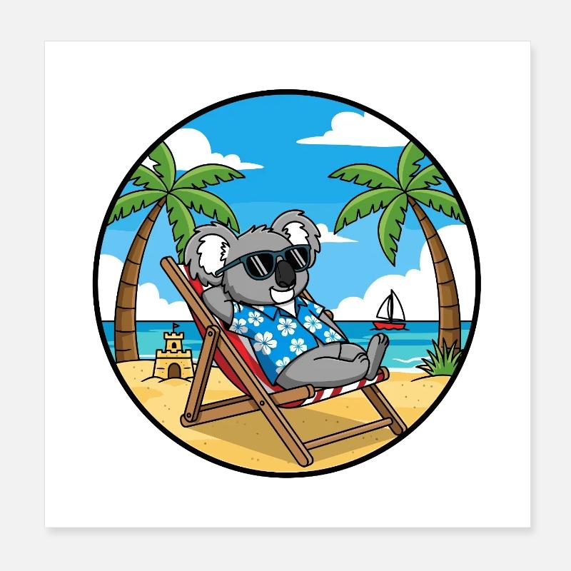 Ambiances estivales cool de vacances à Koala Beach Poster 20 x 20 cm