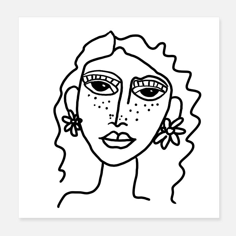 Face simple Poster 8" x 8" (20x20 cm)