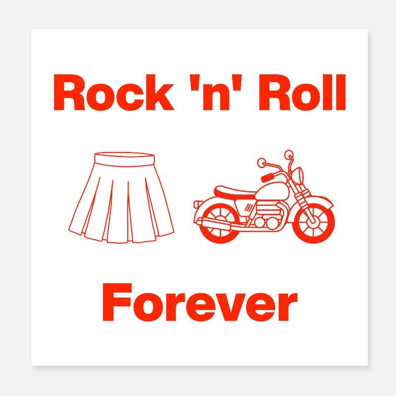 Rock 'n' Roll Forever – Rock & Roll! Poster 20x20 cm