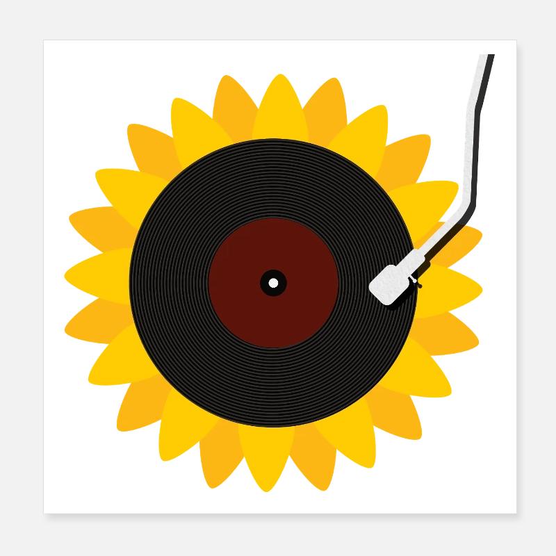 Disque du tournesol Poster 20 x 20 cm