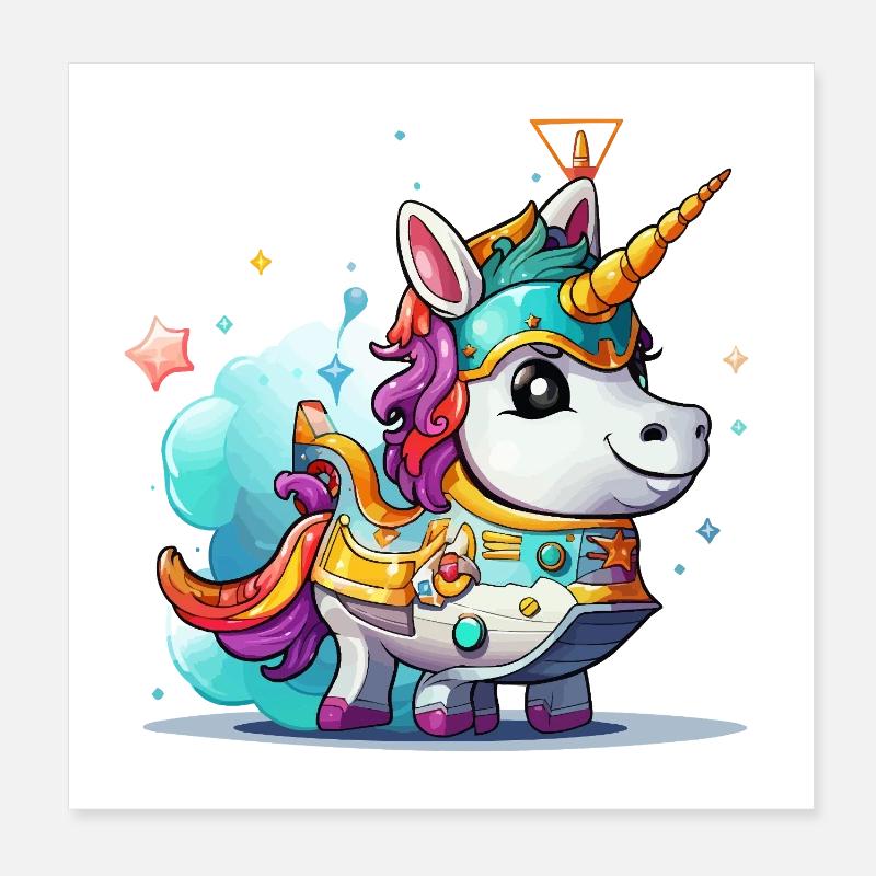 Aventure de la Licorne Spatiale Poster 20 x 20 cm