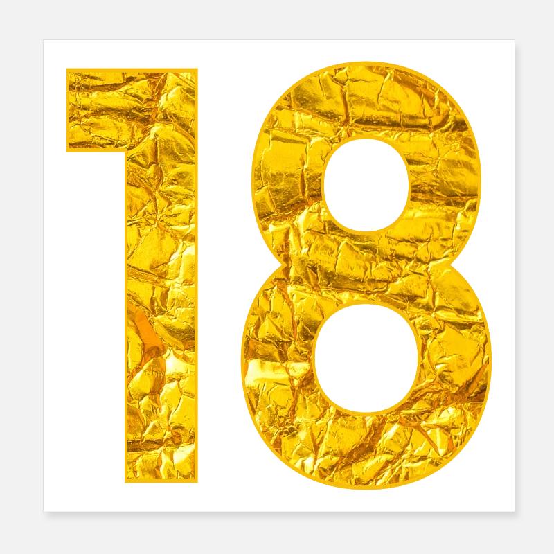 Numéro Dix-Huit - Numéro 18 Anniversaire Poster 20 x 20 cm