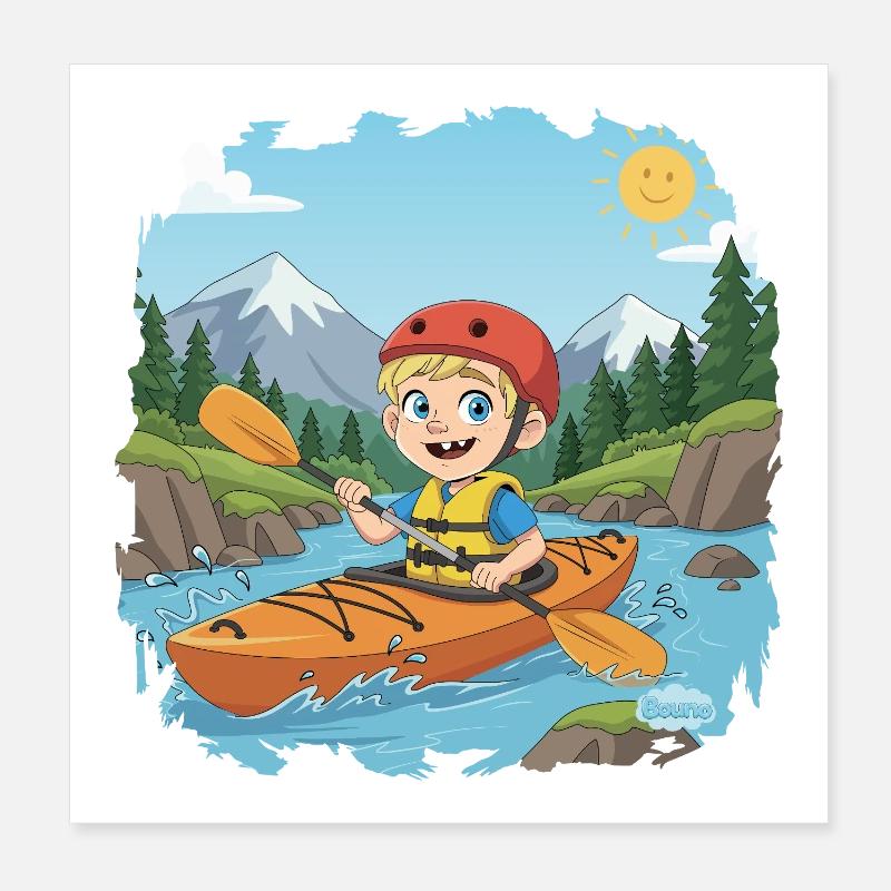 Bouno Abenteuer auf dem Fluss Poster 20x20 cm