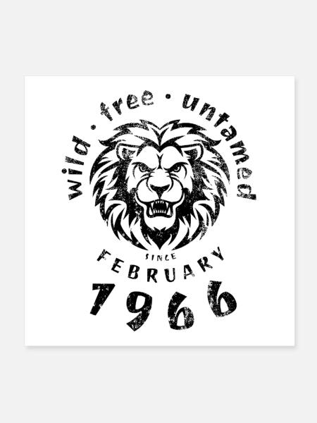 60e anniversaire Sauvage, libre et indompté depuis 02/1966 - Poster 20 x 20 cm - blanc - Devant
