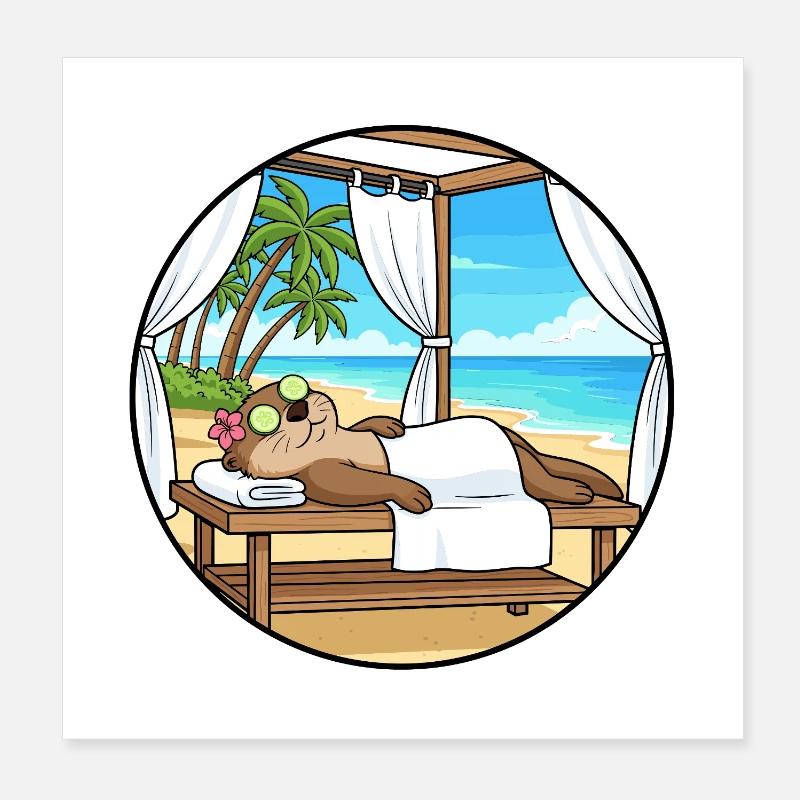 Art relaxant à la Otter Beach Spa Day Poster 20 x 20 cm