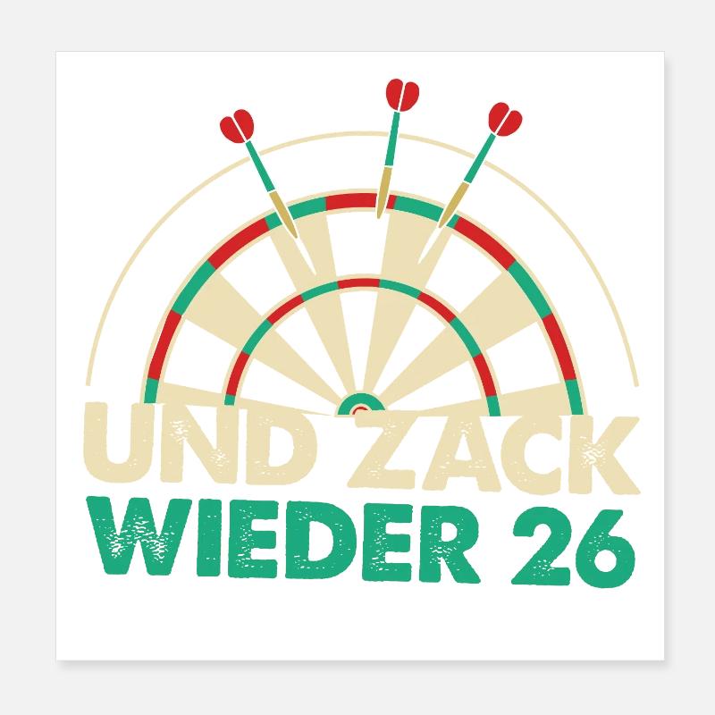 And Zack Again 26 Dartboard Design Poster 8" x 8" (20x20 cm)