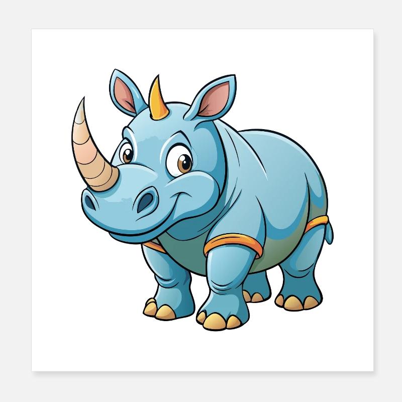 Nashorn Poster 20x20 cm