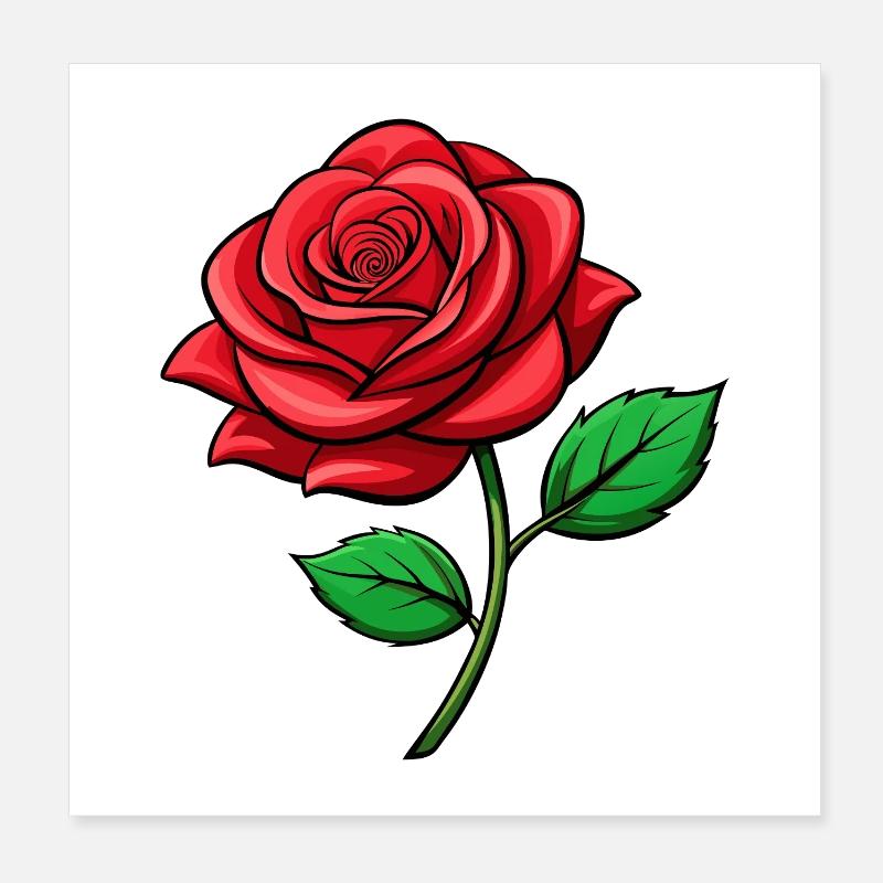 Rote Rose Poster 20x20 cm