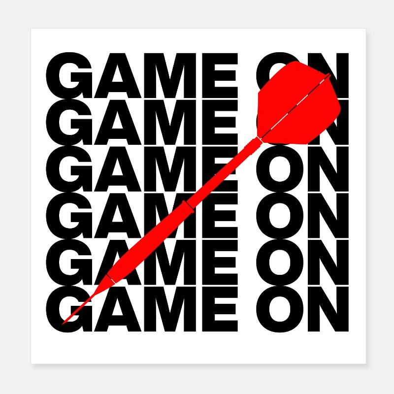 Game On: Dart Attack! ONEHUNDRETEIGHTY, Pfeil rot Poster 20x20 cm