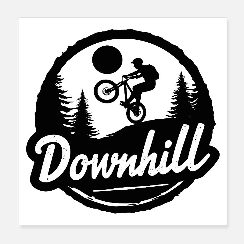 Logo du sentier VTT en descente Poster 20 x 20 cm