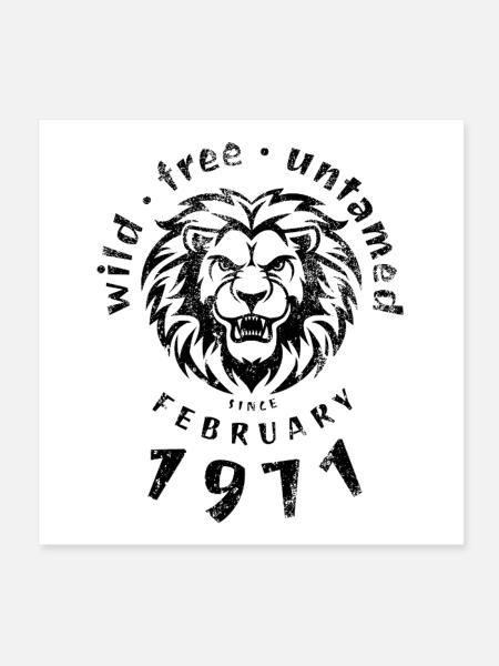 Sauvages, libres et indomptés depuis 02/1971 - Poster 20 x 20 cm - blanc - Devant