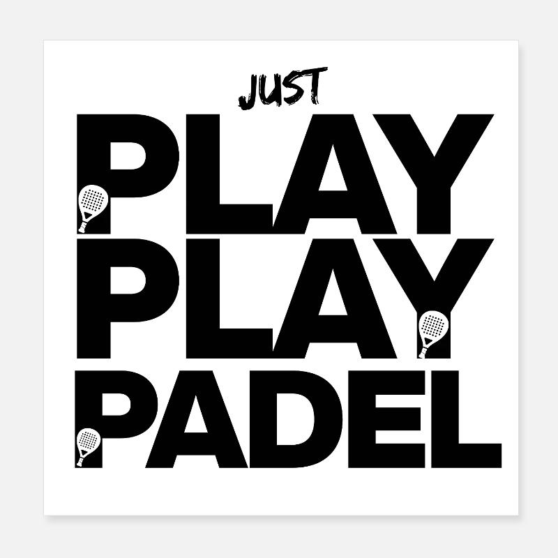 Jouez simplement au Padel – Feu sur le terrain ! Écrase-le ! Poster 20 x 20 cm