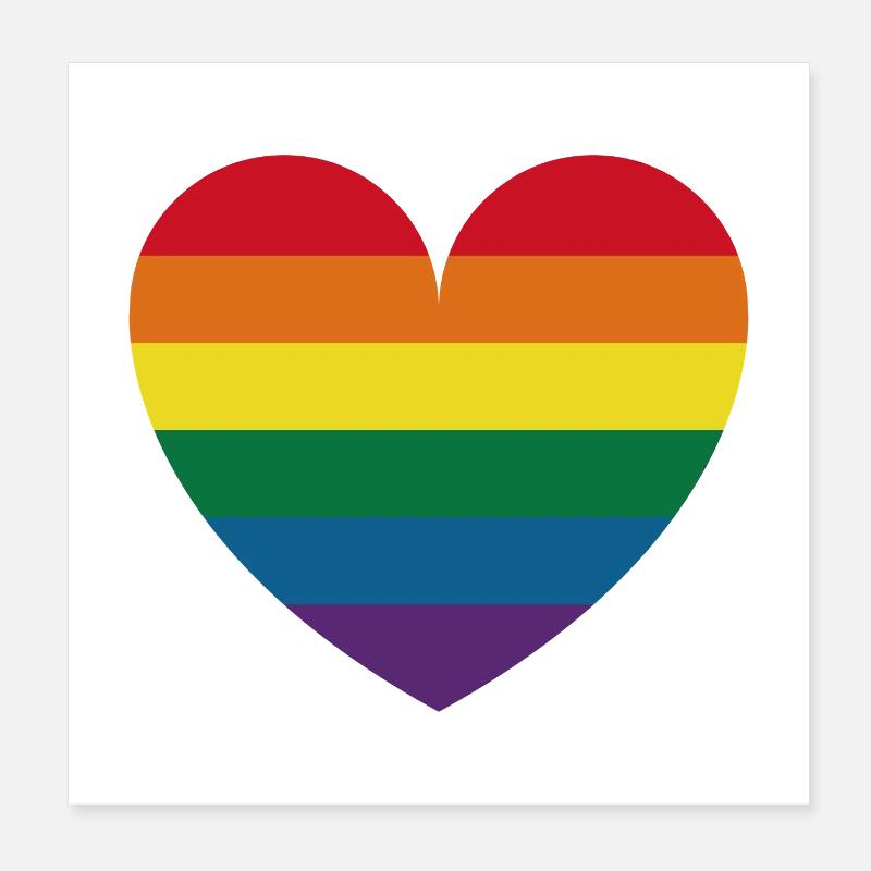Rainbow heart Poster 8" x 8" (20x20 cm)