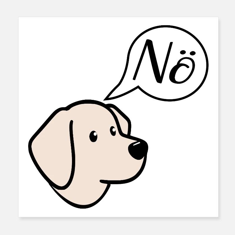 Pas de chiens - Poster 20 x 20 cm - blanc