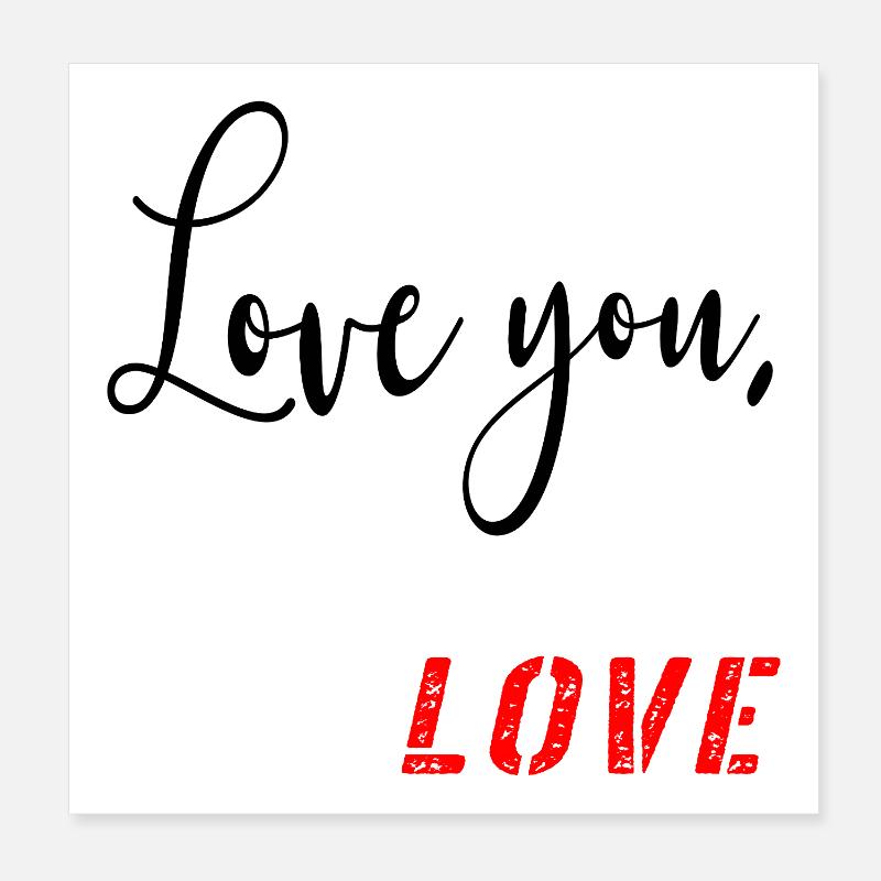 Saint-Valentin - Message d’amour Poster 20 x 20 cm