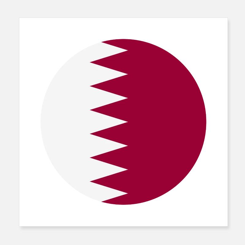 Qatar round flag Poster 8" x 8" (20x20 cm)