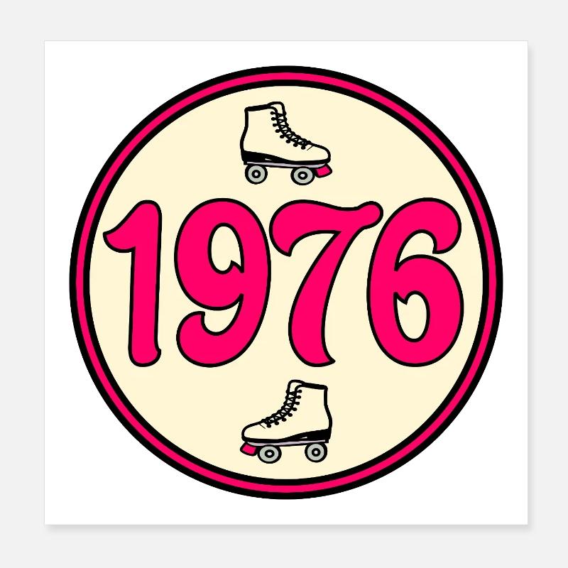 50e anniversaire 1976 - Roller Skates Poster 20 x 20 cm
