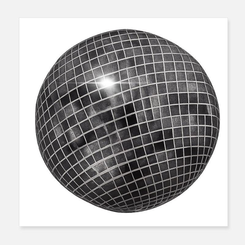 Geometrische Glitzersphäre Poster 20x20 cm