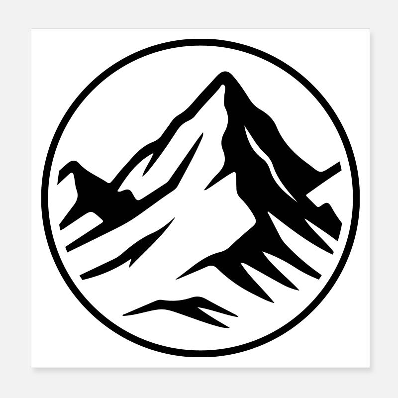 Mountain icon summit Poster 8" x 8" (20x20 cm)