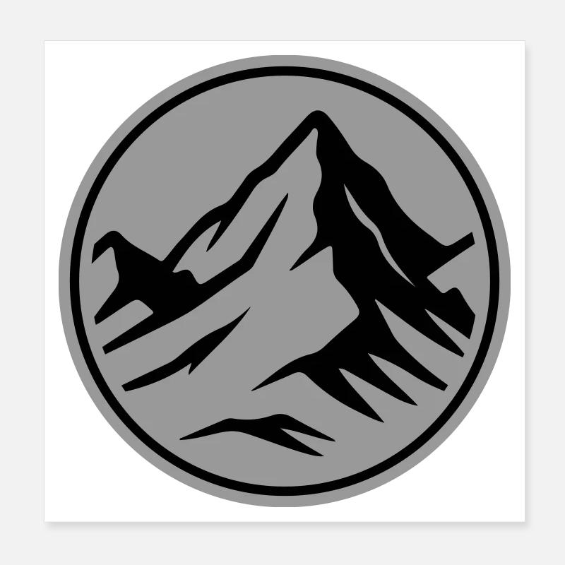 Sommet de l’icône de la montagne Poster 20 x 20 cm