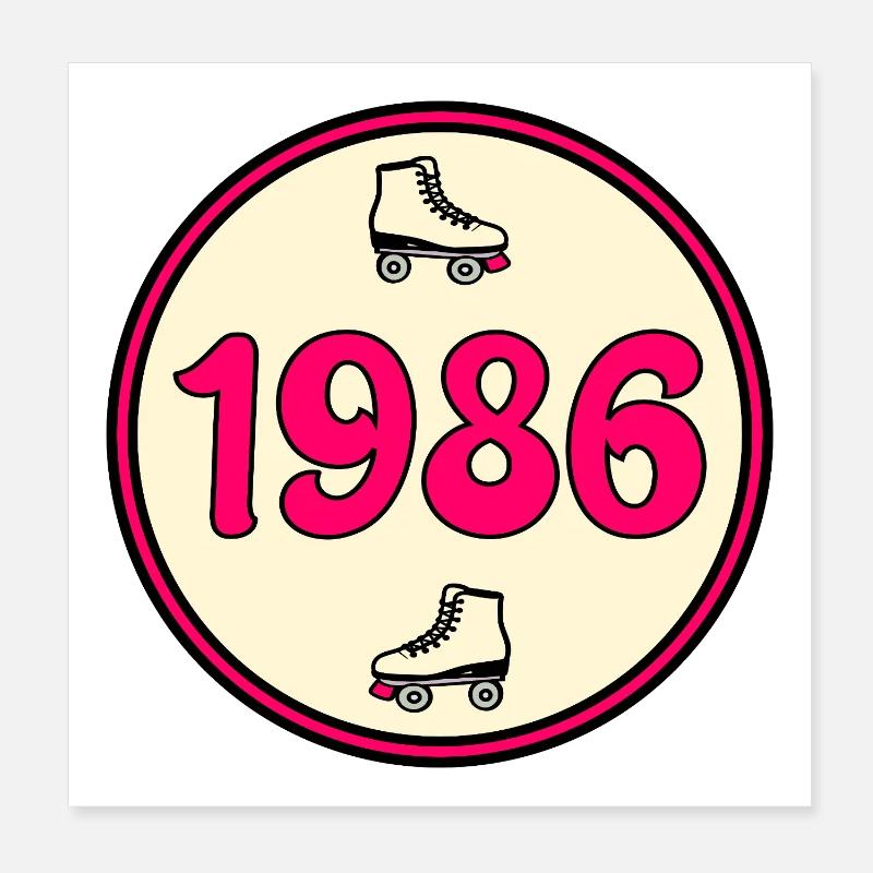 Anniversaire 1986 Roller Poster 20 x 20 cm