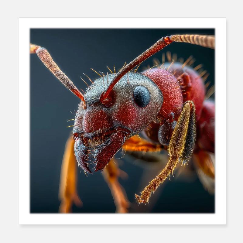 Portrait macro des fourmis Faune réaliste Poster 20 x 20 cm